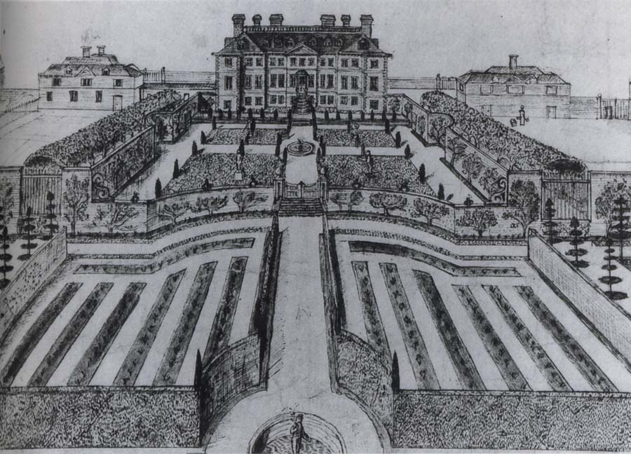 The House and garden at Stowe,as they were before Lord Cobham-s alterations of the 1720s